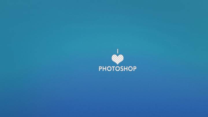 I Love Photoshop N Blue Background